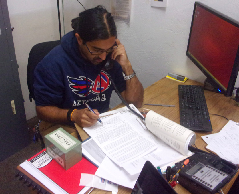 CCLP volunteer on a phoning session